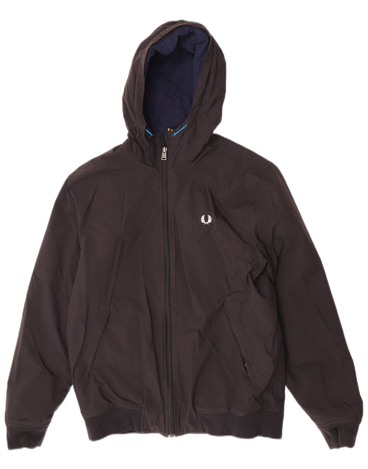 Jachetă bomber cu glugă pentru bărbați Fred Perry UK 36 Poliamidă neagră mică