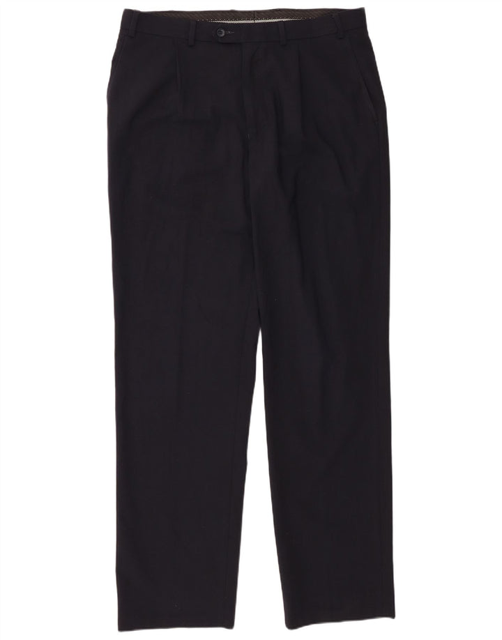 Pantaloni de costum pentru bărbați Marks & Spencer L36 L33 bleumarin poliester