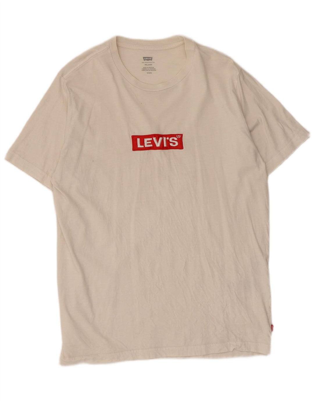 Tricou cu grafic relaxat Levi's pentru bărbați Top din bumbac alb mediu