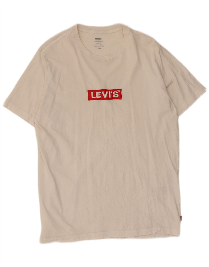 Tricou cu grafic relaxat Levi's pentru bărbați Top din bumbac alb mediu