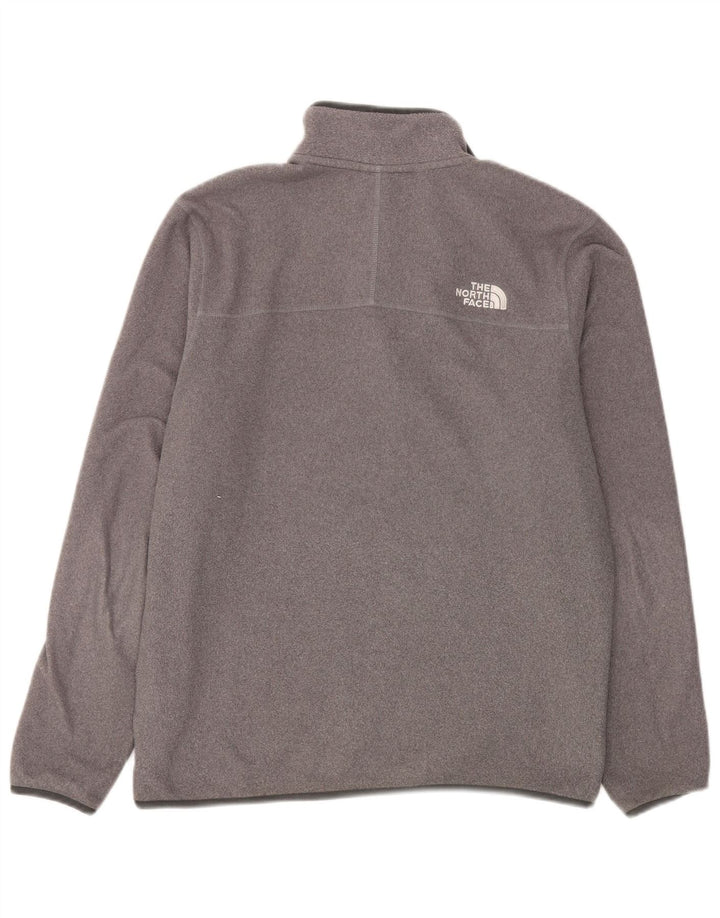 Pulover pentru bărbați The North Face, cu fermoar și gât, din poliester, gri mediu