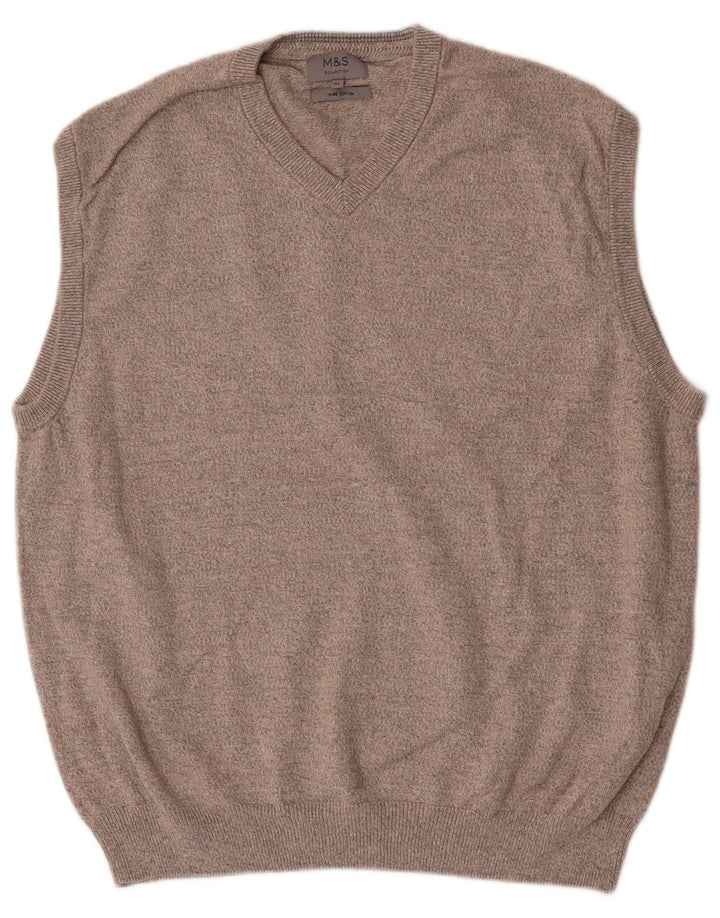 Marks & Spencer Mens Vest Tank Top XL Maro Bumbac
