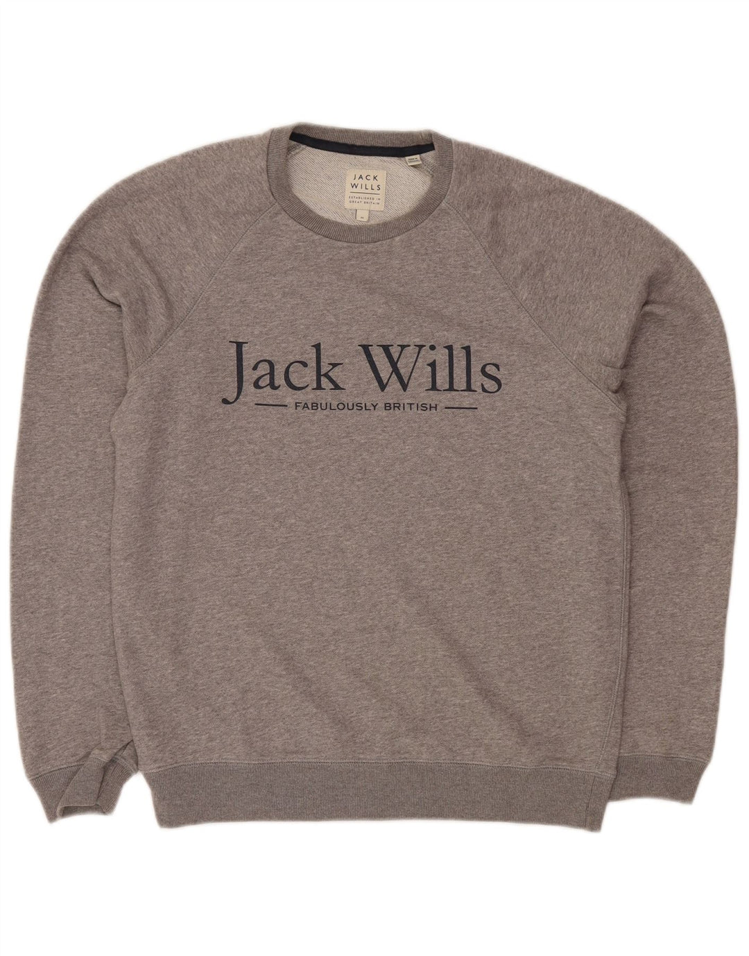 Pulover cu grafic pentru bărbați Jack Wills, bumbac cu pete, gri mediu