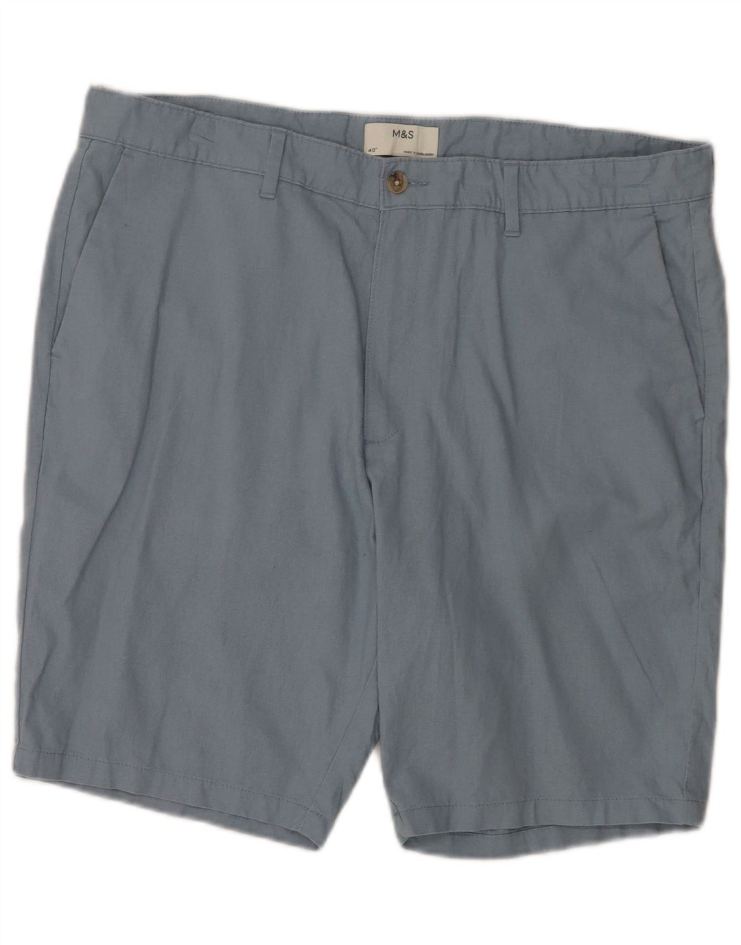 Pantaloni scurți chino pentru bărbați Marks & Spencer W40 XL Blue Linen