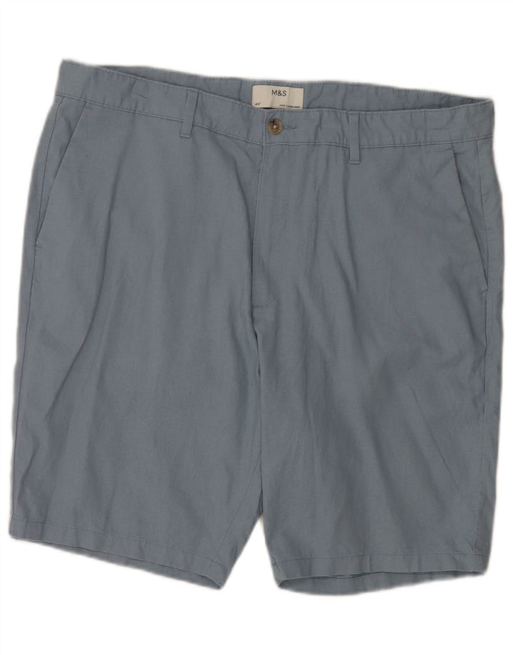 Pantaloni scurți chino pentru bărbați Marks & Spencer W40 XL Blue Linen