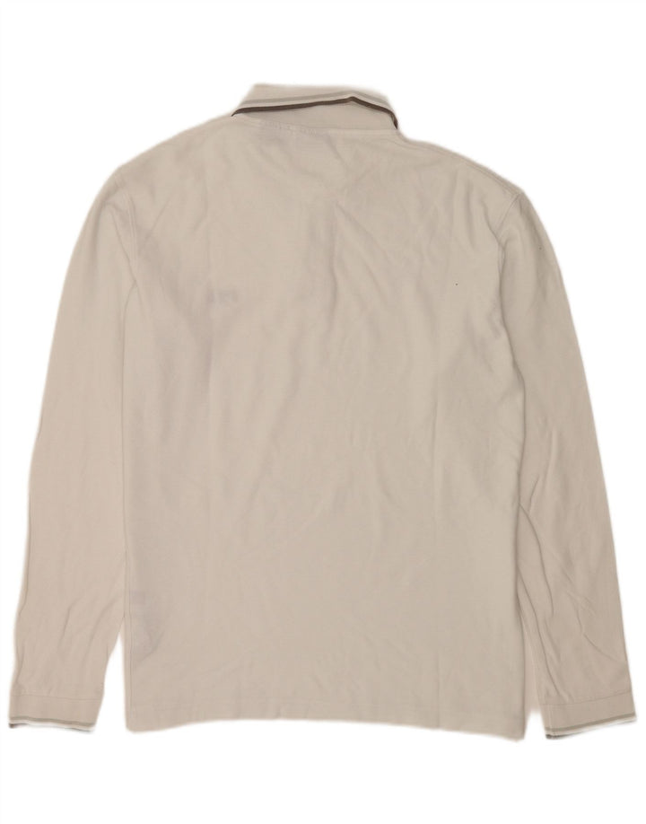 Tricou polo cu mânecă lungă pentru bărbați Fila, bumbac alb mare