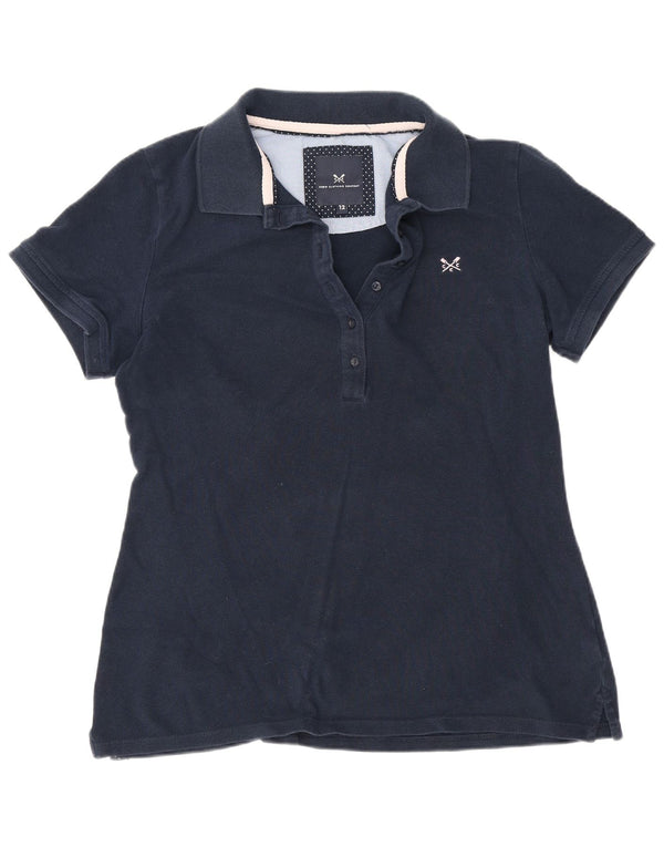 Crew Clothing Tricou polo pentru femei UK 12 Medium Bleumarin Bumbac