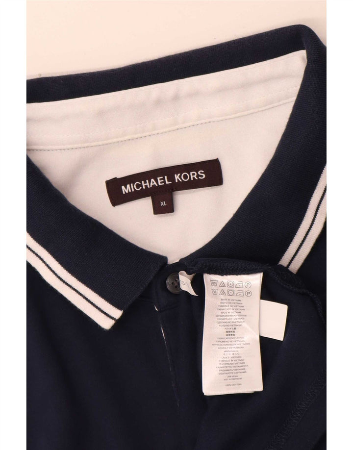 Cămașă polo obișnuită Michael Kors pentru bărbați XL, bumbac bleumarin