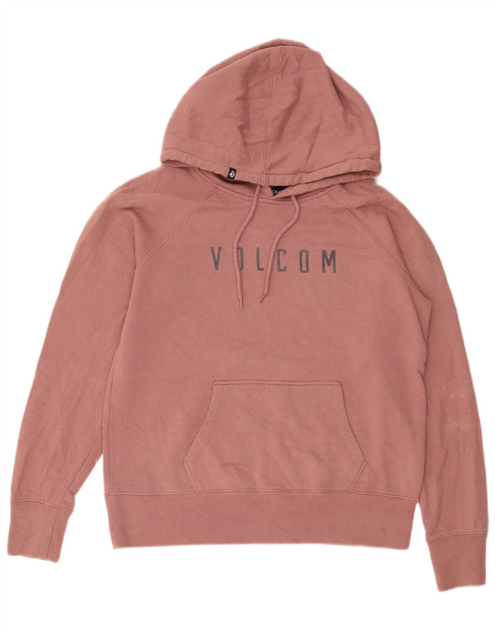VOLCOM Pulover cu glugă cu grafic pentru femei UK 14 Roz mediu