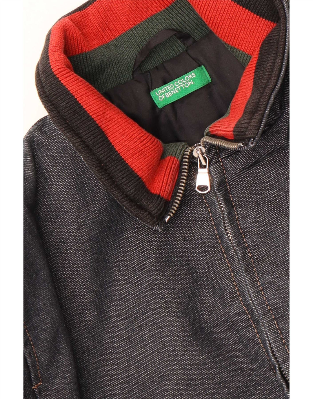 Jachetă de vânt pentru bărbați Benetton denim, 10-11 ani, albastru bleumarin, bloc de culoare