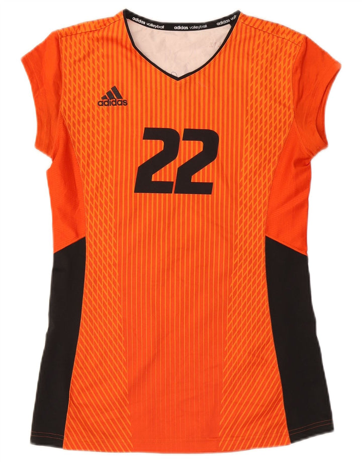 Adidas Climacool Graphic Top cu mânecă lungă pentru femei UK 10 Small Orange