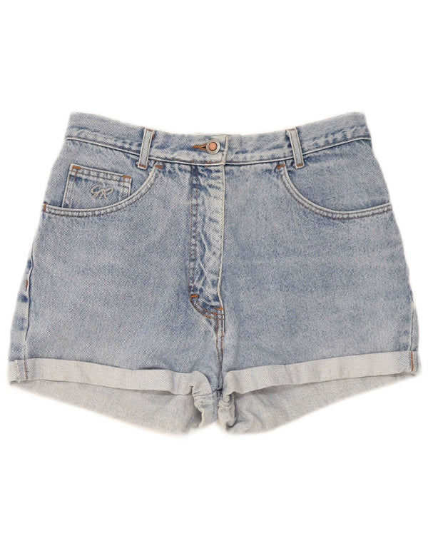 Pantaloni scurti din blugi vintage pentru femei W30, bumbac albastru mediu