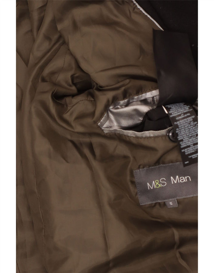 Palton dublu pentru bărbați Marks & Spencer UK 36 Poliester negru mic