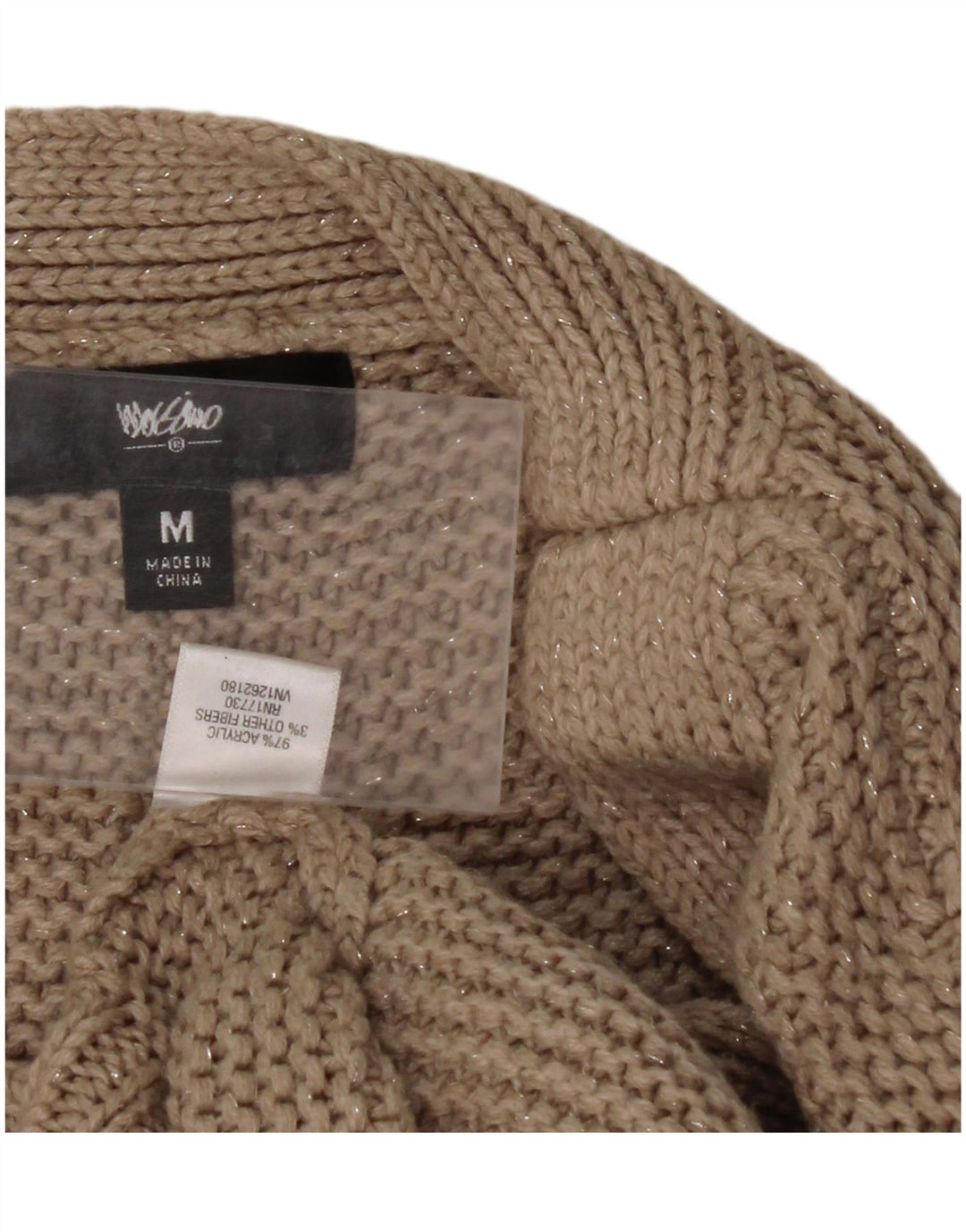 MOSSIMO Pulover de damă supradimensionat cu gât barcă UK 14 Bej mediu