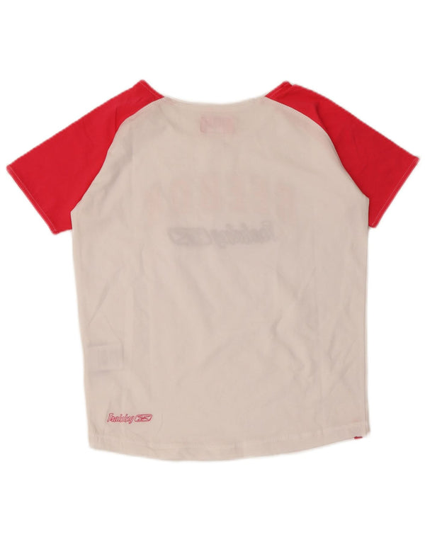 Tricou grafic Reebok pentru fete Top 15-16 ani 2XL alb bumbac color bloc