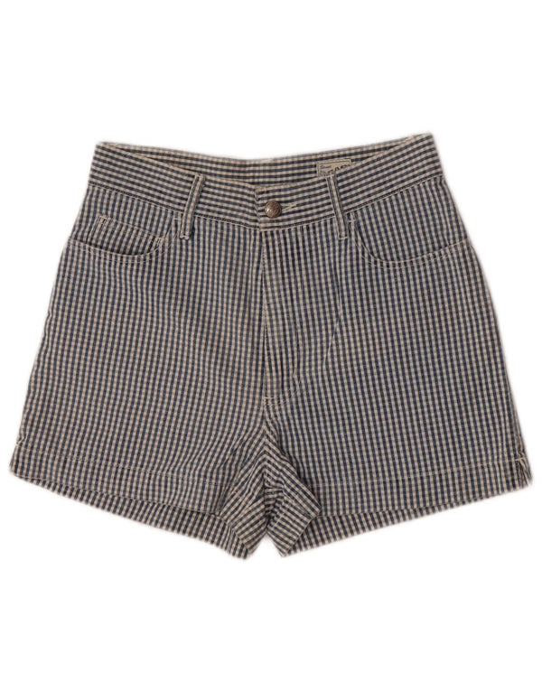 Pantaloni scurți casual pentru femei Gas W28, bumbac vichy albastru mediu