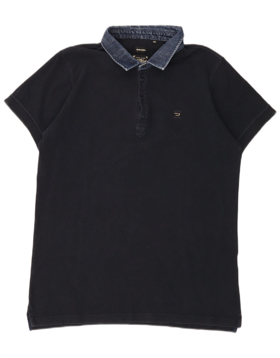 Tricou polo pentru bărbați Diesel 2XL, bumbac bleumarin