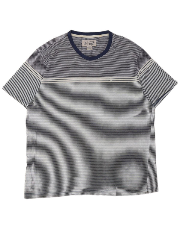 PENGUIN Tricou înalt pentru bărbați Top XL bleumarin, bumbac cu dungi