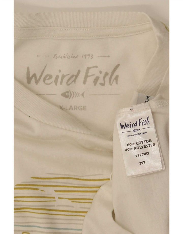 Tricou grafic pentru bărbați Weird Fish Top XL Bumbac alb