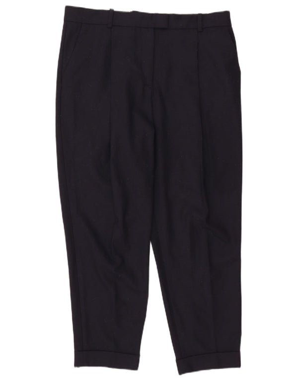 Pantaloni tăiați pentru femei Cos EU 40 Mediu L36 L25 Lână bleumarin