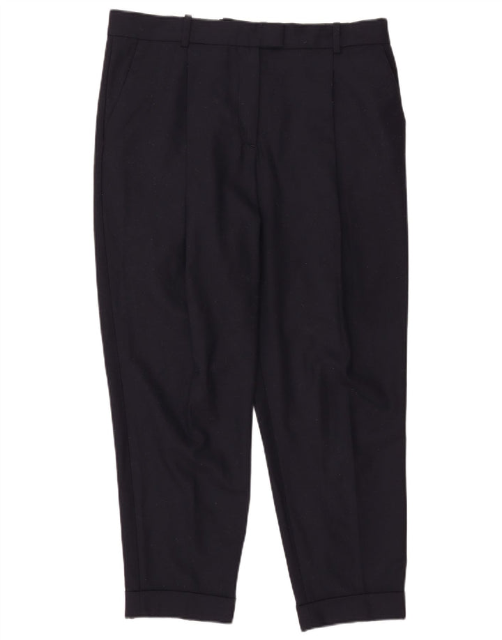 Pantaloni tăiați pentru femei Cos EU 40 Mediu L36 L25 Lână bleumarin