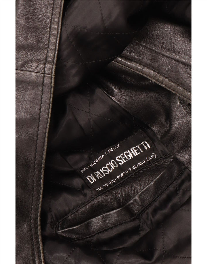 Jachetă de piele pentru bărbați VINTAGE UK 40, mare, neagră