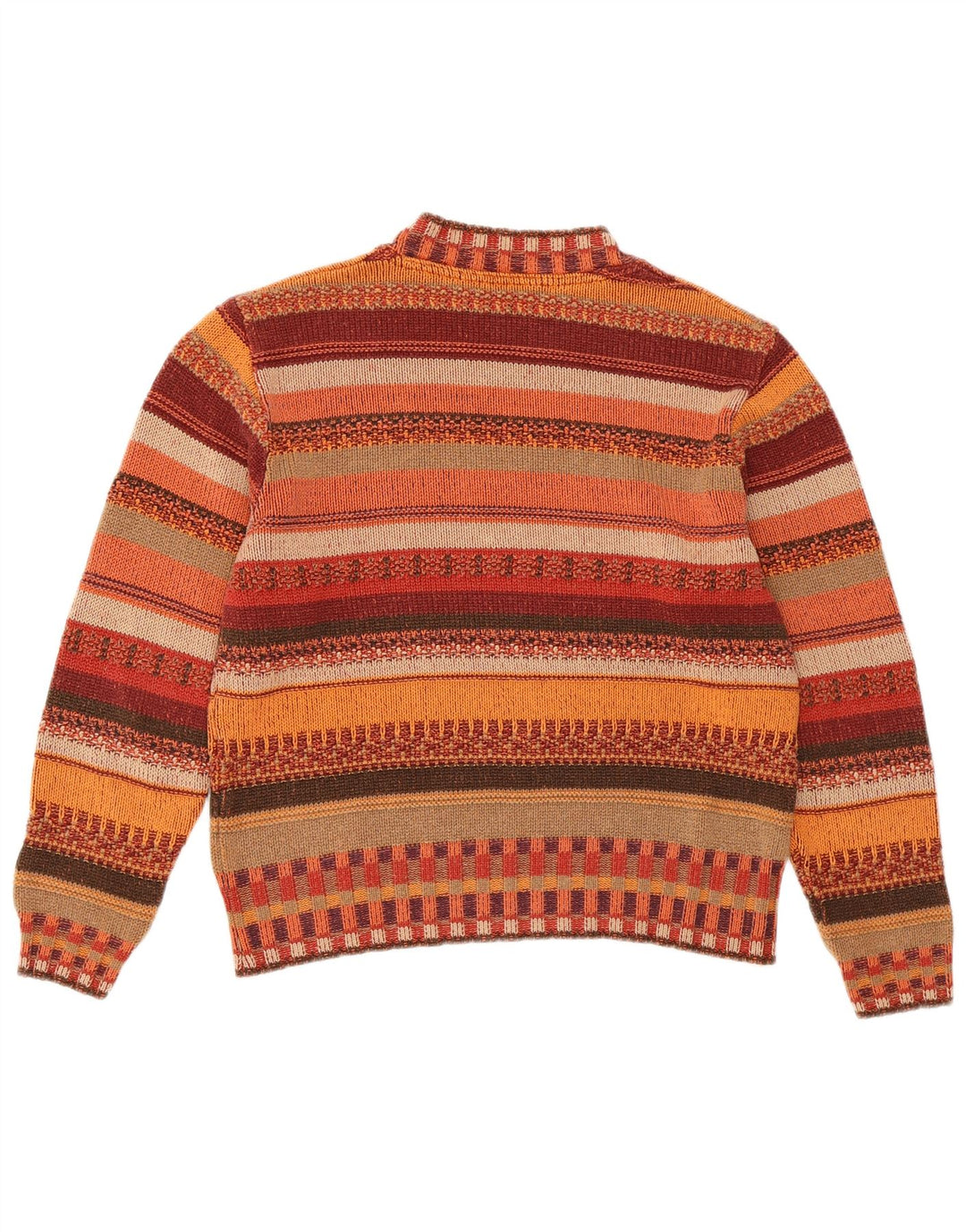 Pulover VINTAGE pentru femei cu decolteu rotund, cu dungi medii, multicolore, UK 14