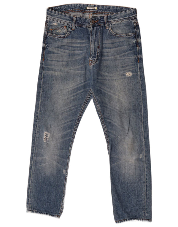 Iceberg Womens Distressed Slim Jeans W31 L26 Blue