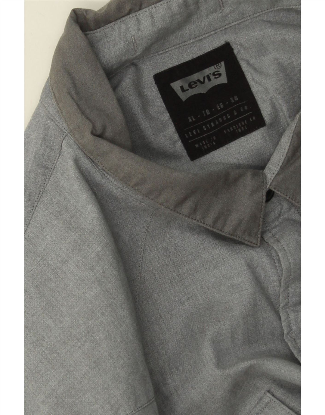 LEVI'S Mens Shirt XL Grey Cotton Vintage Levi's and Second-Hand Levi's from Messina Hembry 