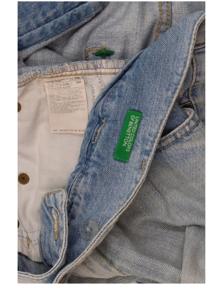 Fusta mini din blugi pentru femei Benetton IT 46 Large W35 Bumbac albastru