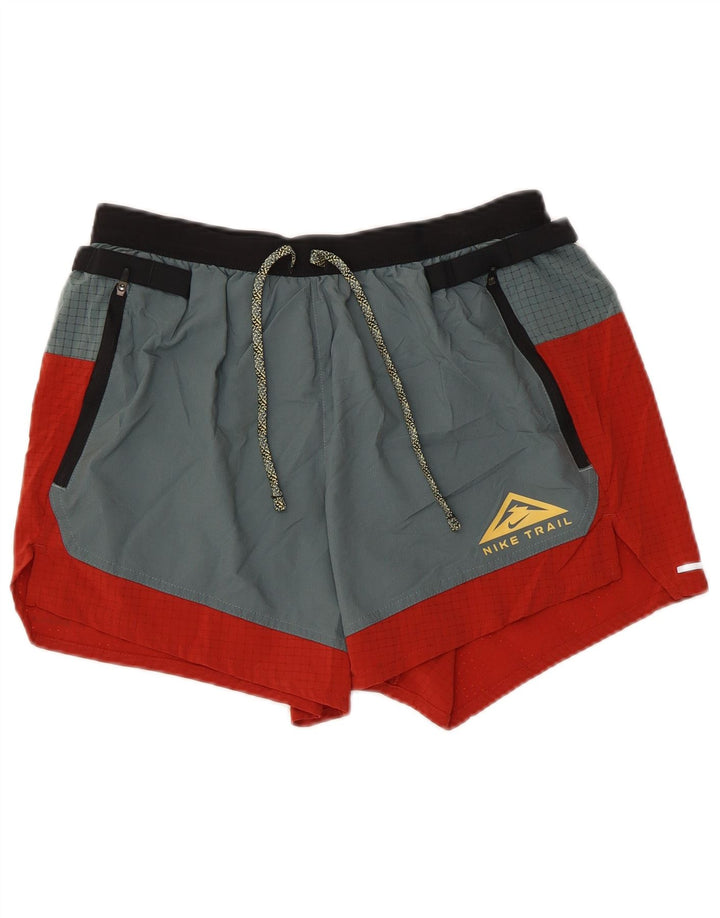 Pantaloni scurți sport Nike pentru bărbați, roșu mediu, poliester color bloc