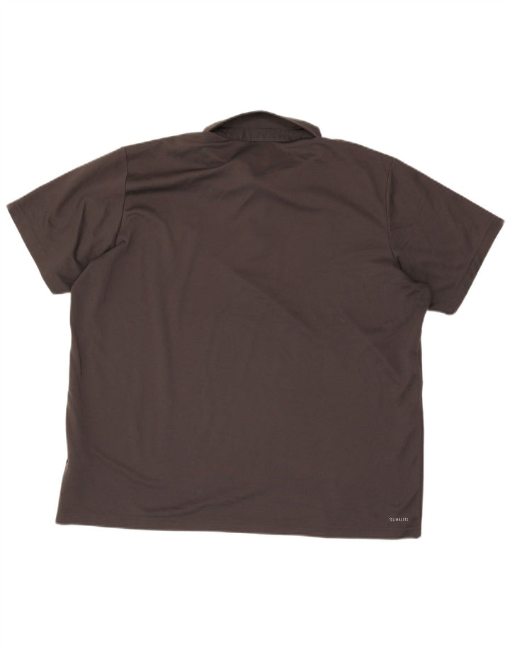Tricou polo Adidas Climalite pentru bărbați 2XL poliester gri