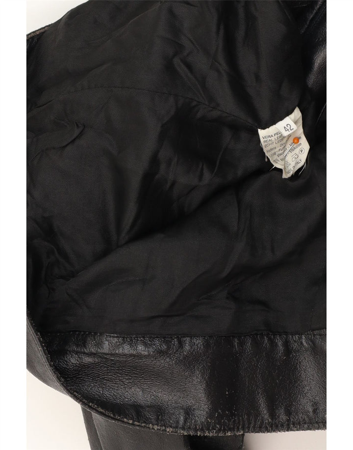 Jachetă Racer din piele pentru femei VINTAGE IT 42 Medium din piele neagră