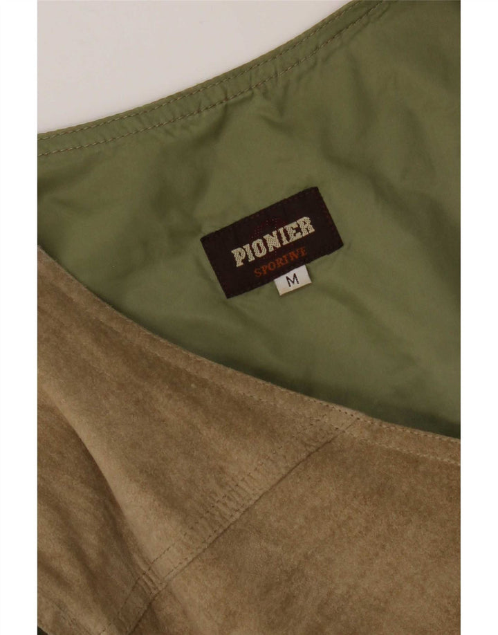 Vestă de piele de căprioară pentru bărbați Pionier, kaki mediu
