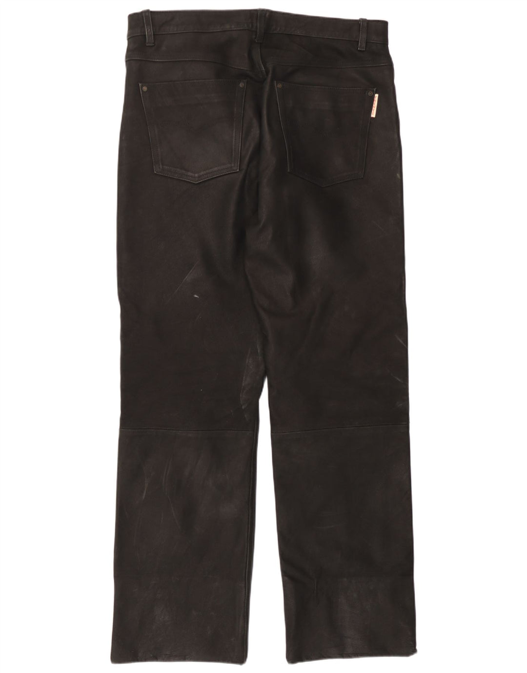 Pantaloni din piele pentru bărbați Fuente W37 L31 din piele neagră