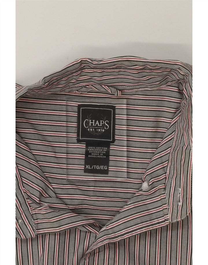 CHAPS Mens Shirt XL Grey Striped Cotton Vintage Chaps and Second-Hand Chaps from Messina Hembry 