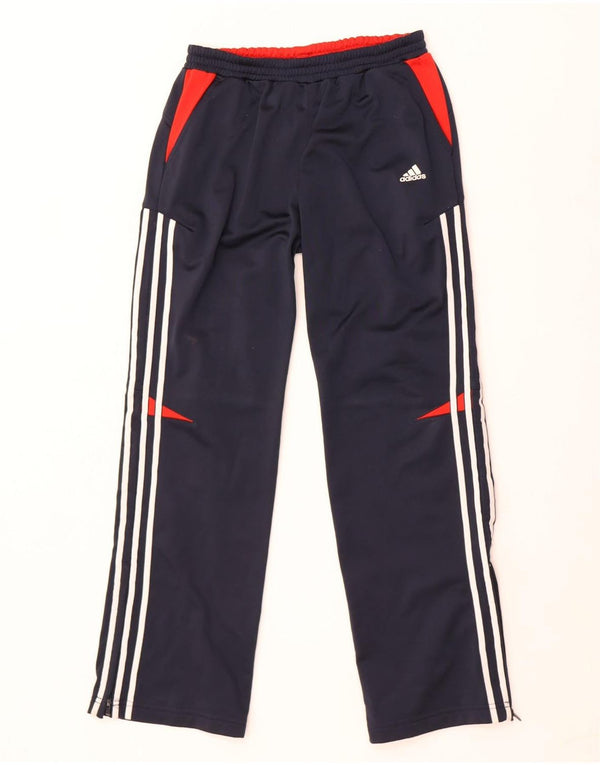 Pantaloni de trening Adidas pentru băieți 11-12 ani, albastru bleumarin, poliester color bloc