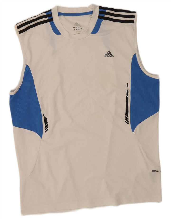 Vest Top Climacool pentru bărbați Adidas, mare, alb, poliester color bloc