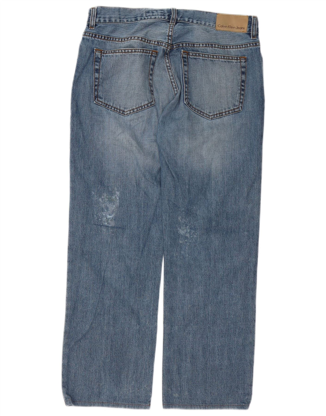 Calvin Klein Blugi Distressed Straight pentru bărbați W33 L27 Bumbac albastru