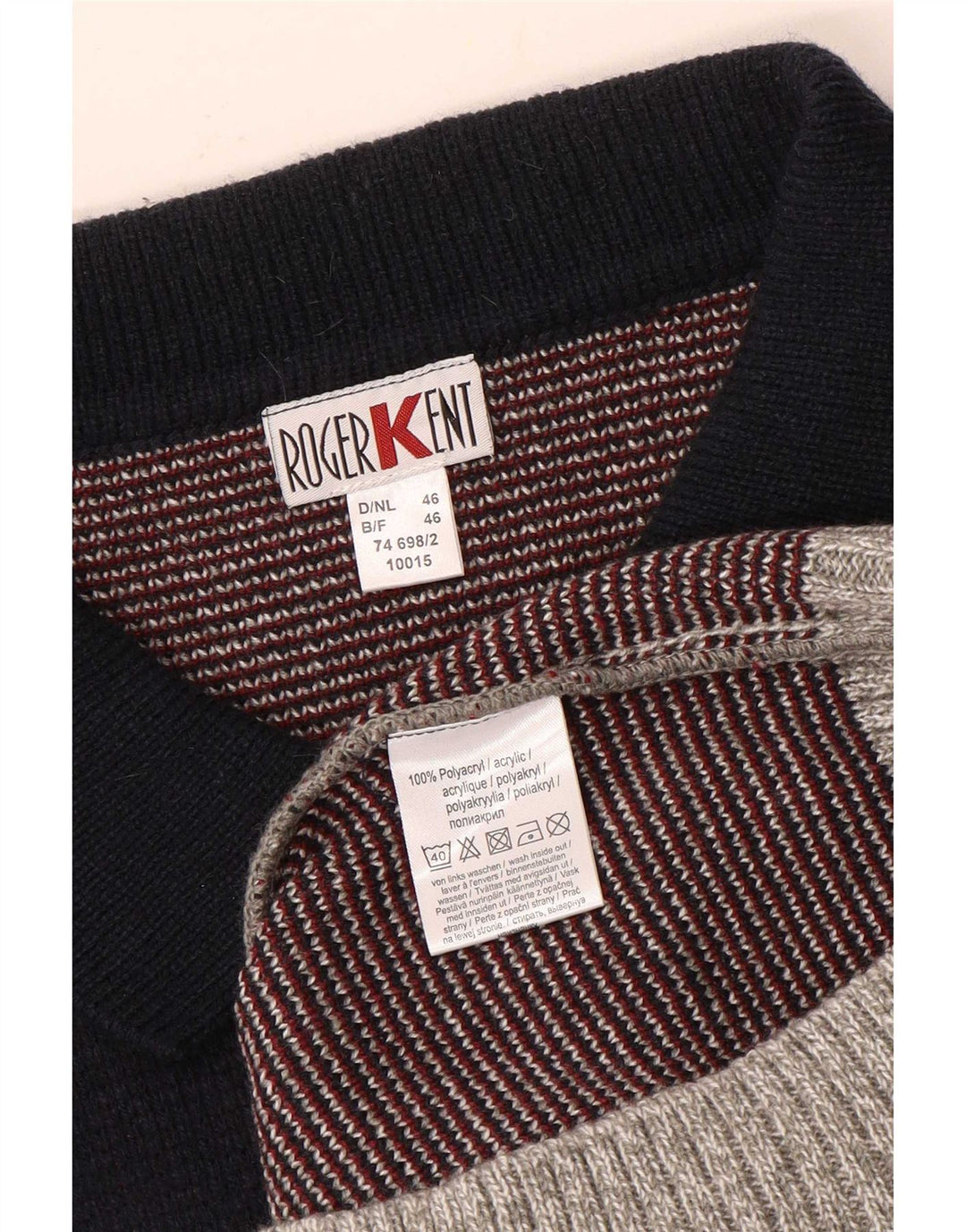Pulover cardigan pentru bărbați Roger Kent IT 46 mic, gri, poliacrilic