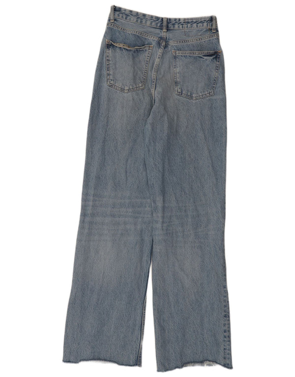 Blugi de damă Zara cu picioare largi, învechiți, EU 40 Medium L30 L32 Albastru