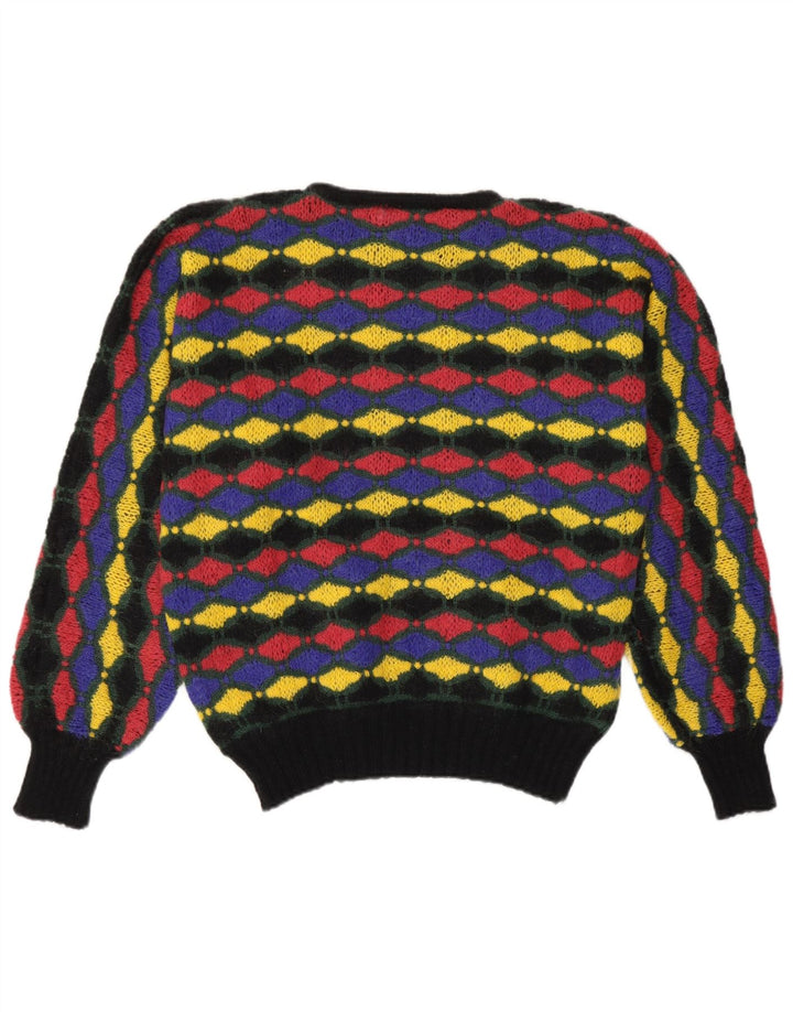 Pulover Vintage pentru damă cu gât de barcă IT 46 mare, multicolor, geometric