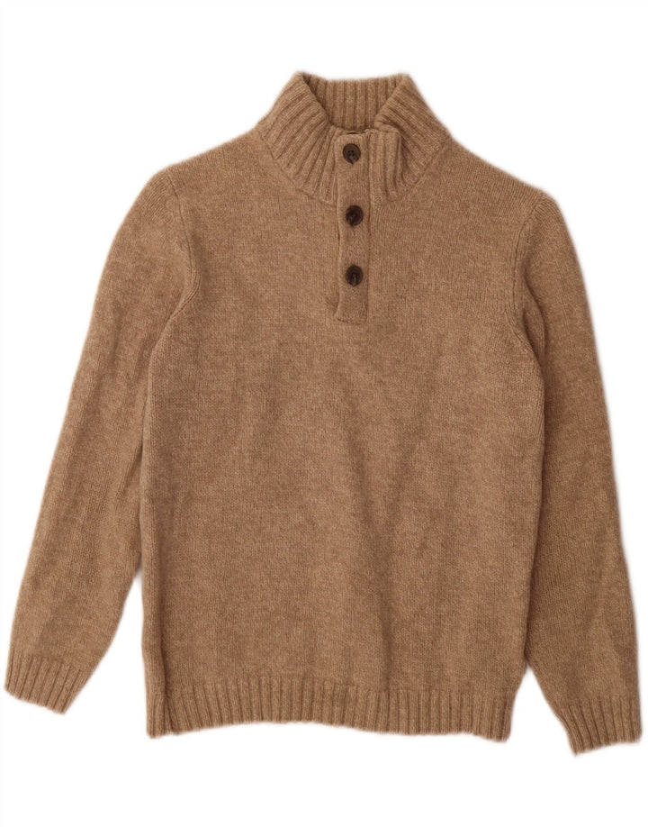 Massimo Dutti Pulover cu gât cu nasturi pentru băieți 11-12 ani, bej mediu