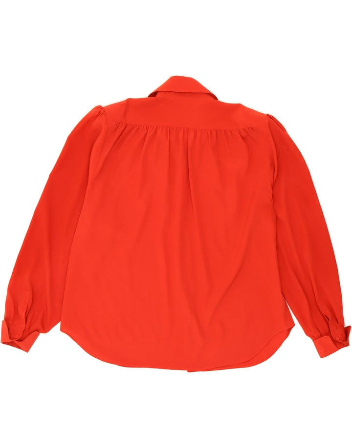 VAN LAACK Womens Oversized Shirt Blouse UK 16 Large Red Polyester Vintage Van Laack and Second-Hand Van Laack from Messina Hembry 
