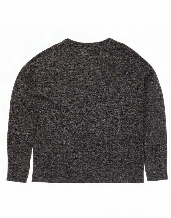Top grafic pentru femei Zara cu mânecă lungă UK 12 Medium Gri Floral