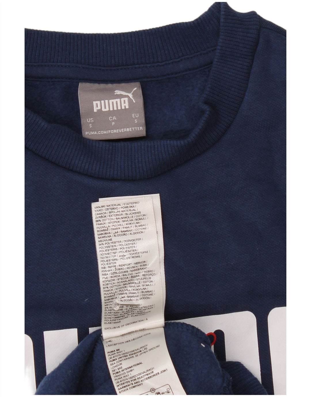 Hanorac grafic pentru bărbați Puma Jumper mic din bumbac bleumarin