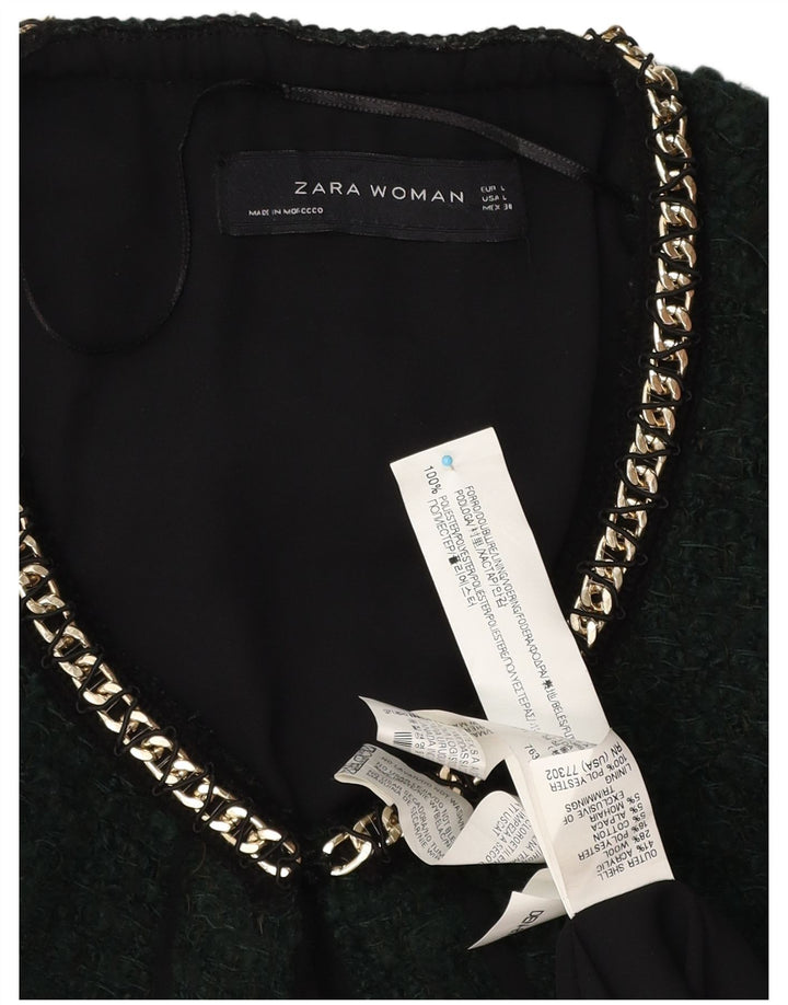 Pardesiu pentru femei Zara UK 16 mare, verde, acrilic