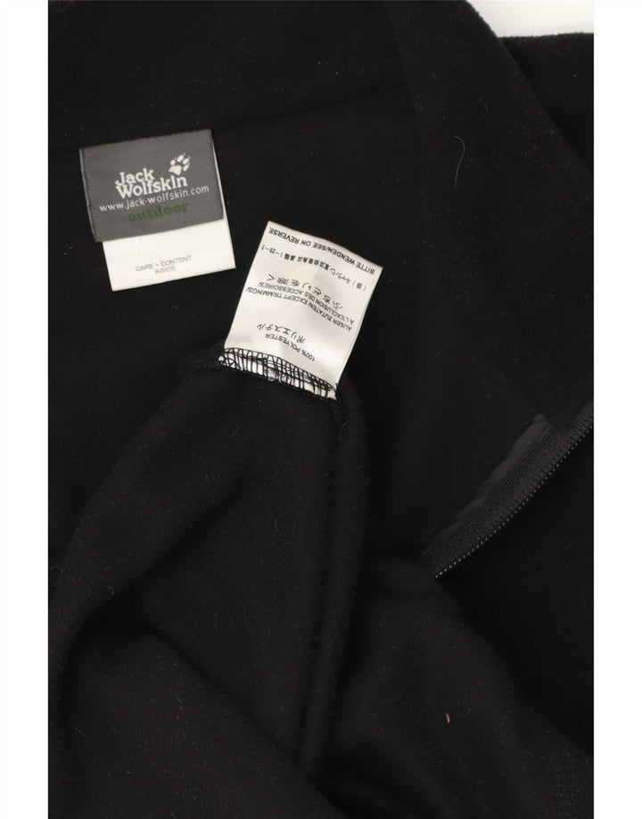Pulover Jack Wolfskin pentru bărbați, cu fermoar și gât, poliester negru 2XL