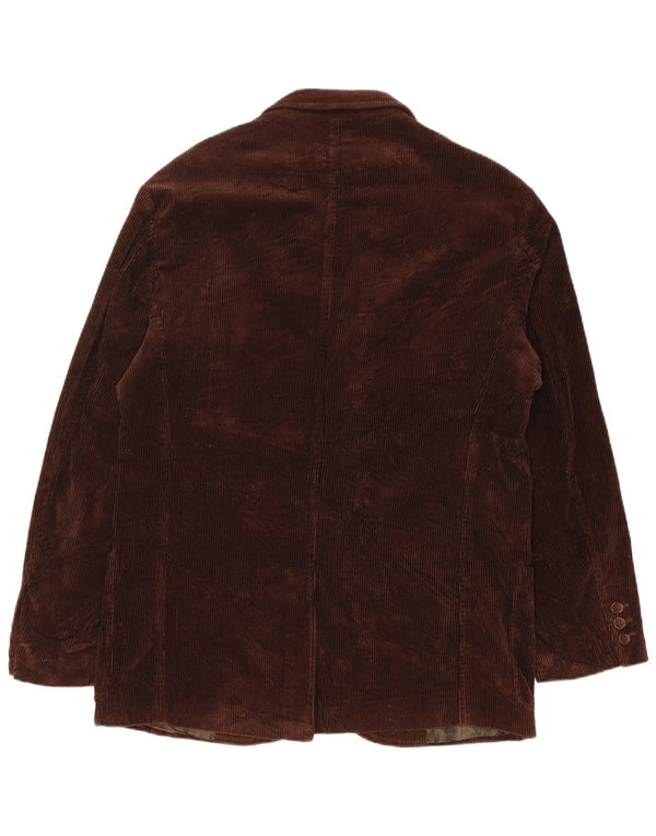 HERMAN & SONS Jachetă pentru bărbați din velur cu 3 nasturi IT 48 Maro Mediu