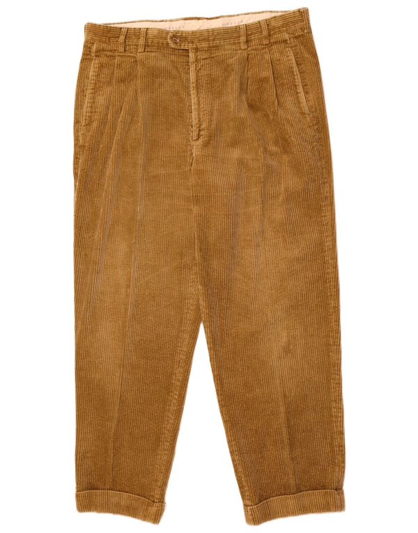 Jaeger Pantaloni conici din velur pentru bărbați IT 52 XL W34 L29 Bej Bumbac